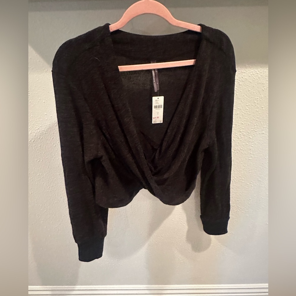 Anthropologie Black Women's Wrap Sweater